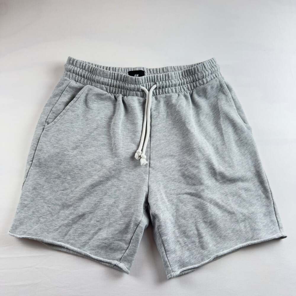 H&M Heather Gray Drawstring Sweatshorts with Raw Hem